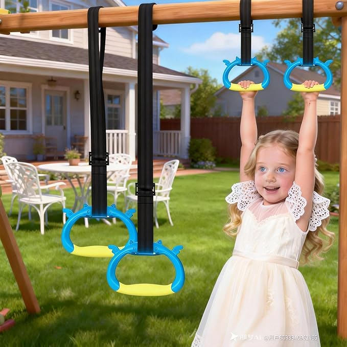 New Professional Gymnastic Rings,Both for Adults and Kids,Support 550 LBS,Home Fitness Equipment,Indoor and Outdoor Pull-up Bar for Stretching and Height Increase,with Adjustable Straps