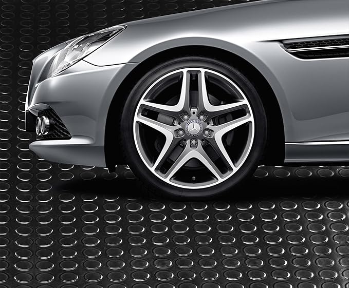 3mm Coin-Grip Rubber Flooring Roll - Easy to Cut Waterproof Anti-Slip Mat, Heavy Duty Floor Protection for Garage, Gym, Stable, Basement, Kennel, 4' x 6'