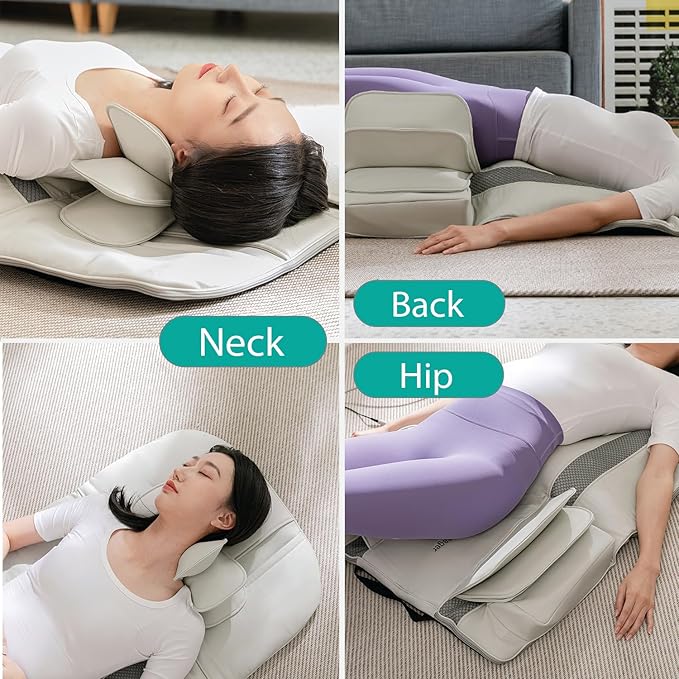 DR. WELL 2026 New, Full Body Stretching Massage Mat 3D Lumbar - Neck, Back, Waist, Hip Relaxation. 26 Powerful Air Cells, 7 Massage Modes & 5 Intensities Levels. Foldable & Portable Mattress.