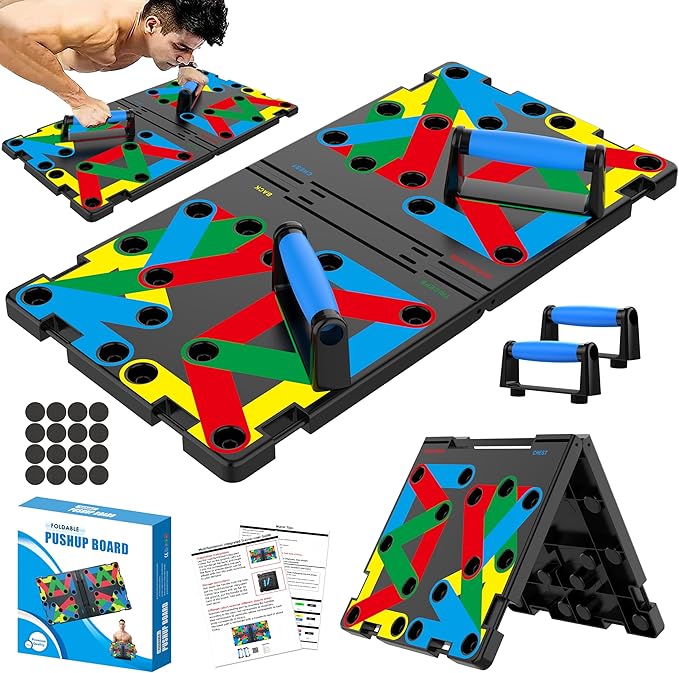IUT Solid Push Up Board 15 in 1 Home Workout Equipment Multi-Functional Pushup Stands System Fitness Floor Chest Muscle Exercise Professional Equipment Burn Fat