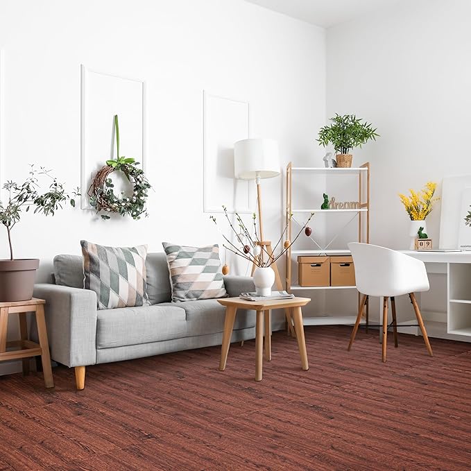 Sorbus 120 Sq. Ft. Wood Grain Floor Tiles Foam Mat EVA Interlocking Mats Tile 3/8-Inch Thick Flooring Wood Puzzle Exercise Mats w/Borders - Home Playroom Basement, Apartment, Trade Show, Baby, Dance