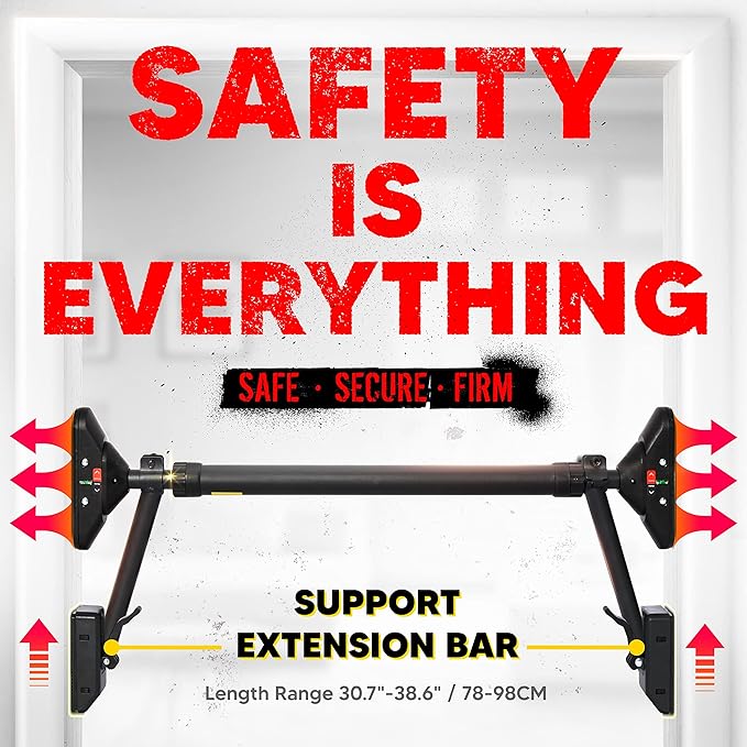 Pull Up Bar/Chin up bar Upper Body Workout Bar | Super load-bearing, Dual Security Locking Fitness Strength Training Equipment