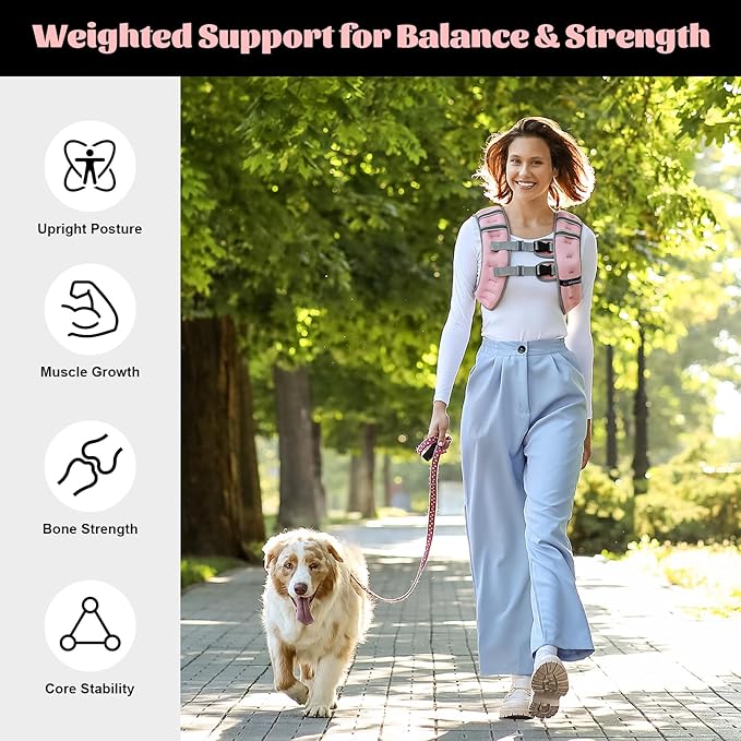Weighted Vest Weight Vest for Men Women Kids Weights Included with Reflective Stripe, Body Weight Vests Adjustable for Running, Workout, Jogging, Walking