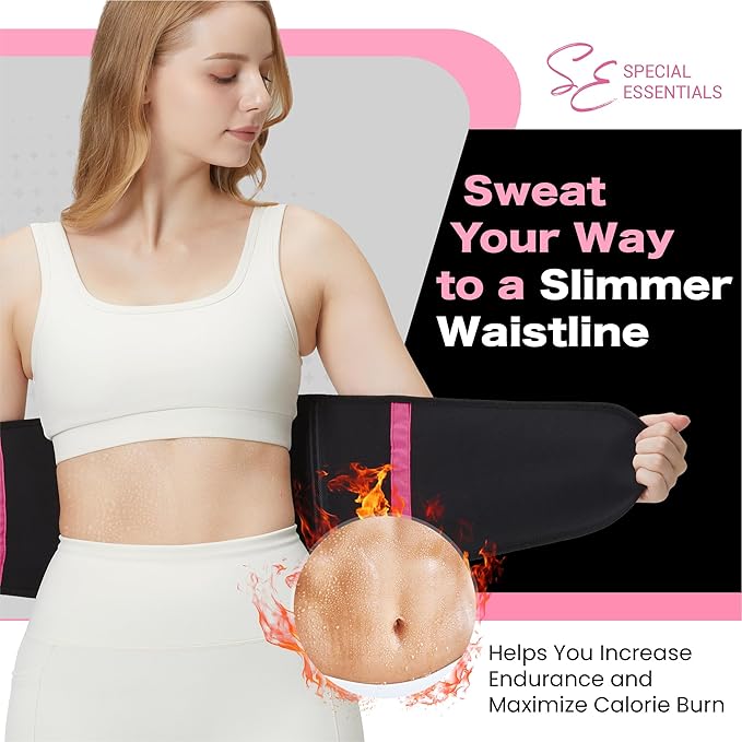 Special Essentials Waist Trainer for Women & Men Adjustable Sweat Band Waist Trimmer For Core Stability & Training Workouts