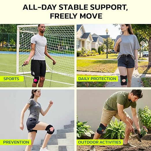 aoFIT Knee Brace for Men Women Knee Pain Meniscus Tear Arthritis Patella Dislocation Best Osteoarthritis Adjustable Compression with Memory Stabilizers for ACL MCL Breathable for Injury Recovery 3XL