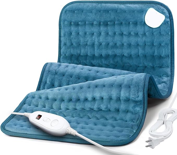 DAILYLIFE Heating Pad for Back Pain Relief, 12" x 24" Electric Heating Pads for Cramps, Back, Shoulder and Neck with 6 Heat Settings, Fast-Heating Technology, Auto Shut Off, UL Certification, Blue
