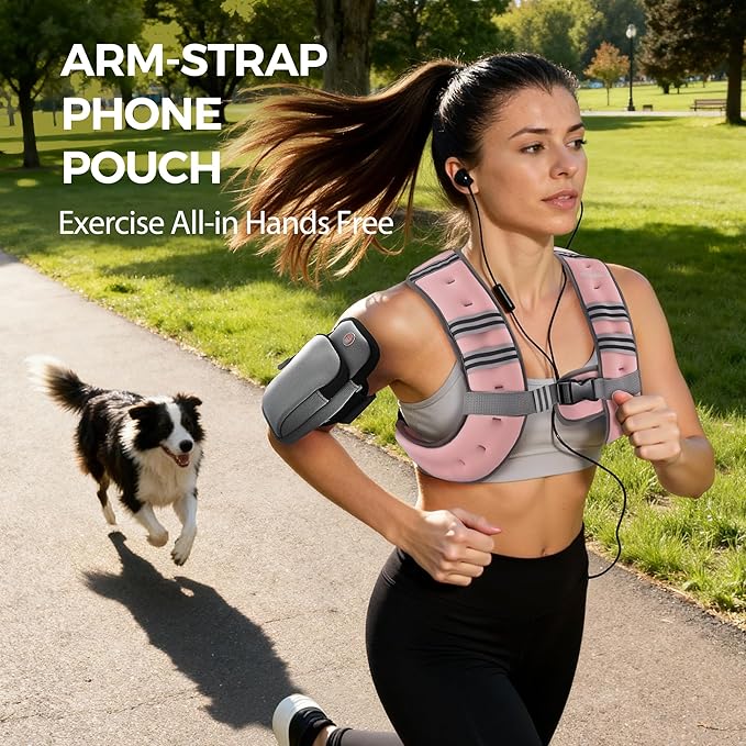 PACEARTH Weighted Vest,6lb/8lb/10lb/12lb/16lb/20lb/25lb/30lb Weight Vest with Reflective Stripe, Body Weight Vests for Women, Men, Weight Loss Workout, Strength Training, Running, Walking, Jogging
