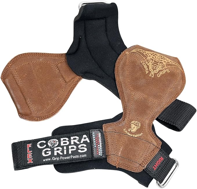 Cobra Grips Flex Model Weight Lifting Gloves Heavy Duty Straps Alternative Power Lifting Hooks for Deadlifts with Padded Wrist Wrap Support Bodybuilding