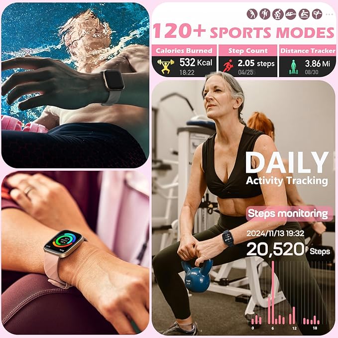 MorePro Fitness Tracker with 24/7 Heart Rate & Blood Pressure Monitor, Smart Watch with Blood Oxy-gen, Sleep Tracking, Fitness Watch 120+ Sports Modes, Answer/Make Calls for Men and Women