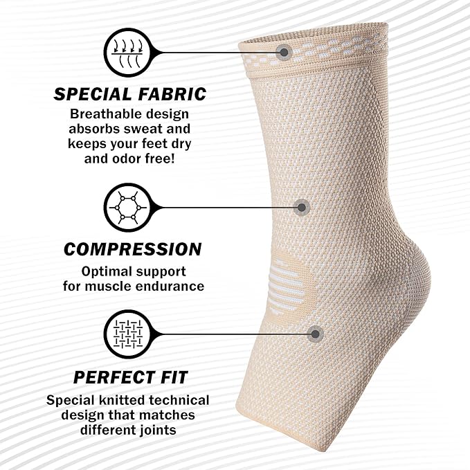 POWERLIX Legs Orthopedic Brace Compression Support Sleeve (Pair) for Swelling, Sprain, Plantar Fasciitis, Arthritis, Tendinitis