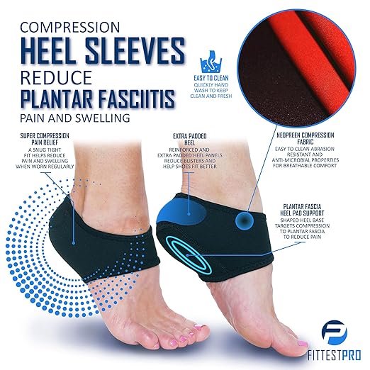 Plantar Fasciitis Foot Pain Relief 14-Piece Kit – Premium Planter Fasciitis Support, Gel Heel Spur & Therapy Wraps, Compression Socks, Foot Sleeves, Arch Supports, Heel Cushion Inserts & Grips