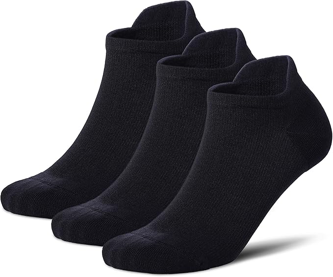 LEVSOX Ankle Compression Socks for Women Men Cushioned Running Support Socks for Plantar Fasciitis Relief 3 Pairs