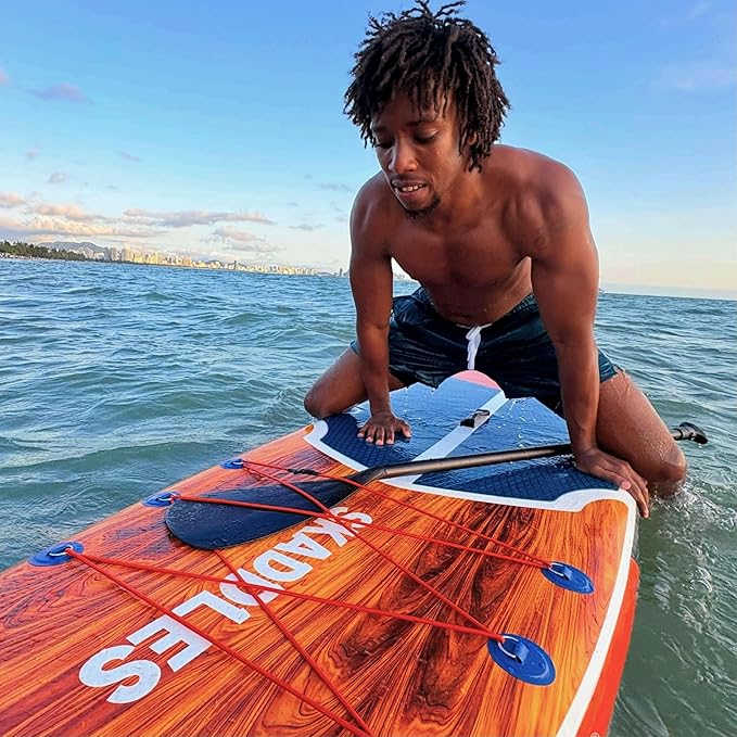10’6’’ Inflatable Stand Up Paddle Board (SUP) for Adults and Youth with Non-Slip Deck – Complete Accessories Kit, for Fishing, Yoga, Fitness & Family Fun