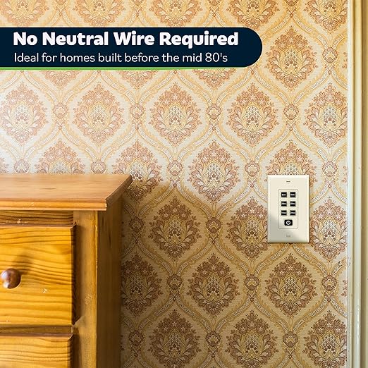 TOPGREENER 2-Hour No Neutral Wire Countdown Timer Switch, 5-10-20-30 Min 1-2 Hour Settings, for Fans and Lights, 120VAC 60Hz, 1/2HP, 150W LED, UL Listed, TGT06-2H-JT-LA, Light Almond