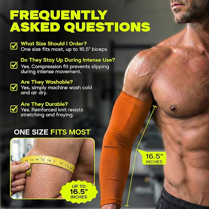 ARMORAY Arm Sleeves for Men and Women - UV Sun Protection Cooling Compression - Tattoo Cover Up Sleeve for Daily Wear & Work