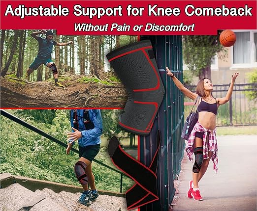 ATHLEDICT Knee Brace Compression Sleeve with X Strap for Support & Pain Relief for Meniscus Tear, ACL, MCL, Running - Men & Women XXXL Plus Size
