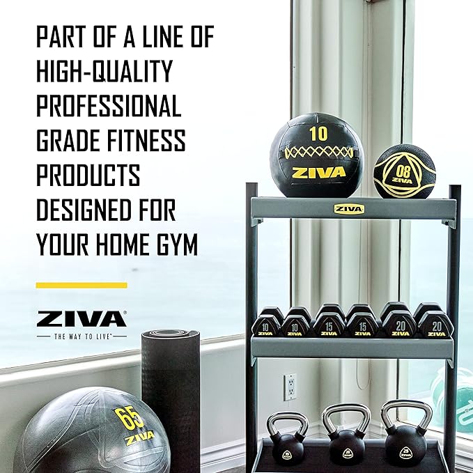 ZIVA Soft Wall Ball – Highly Durable Weighted Exercise Medicine Slam Ball for Strength and Conditioning Workout - Multiple Color, Weight Available