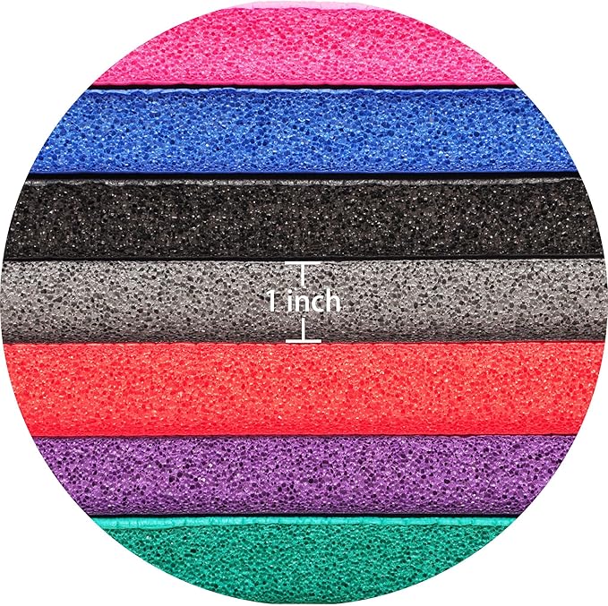 Signature Fitness 71x24 Inches Extra Thick Yoga Mat 1-Inch High-Density Foam – Roll-Up Exercise Pad with Double-Sided Non-Slip Surface and Carrying Strap for Pilates and Home Workouts, Multiple Colors