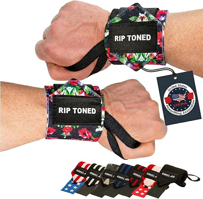 Rip Toned Wrist Wraps for Weightlifting – USPA & USAPL Approved 18" Wrist Straps for Powerlifting – Adjustable, Durable Gym Wraps with Thumb Loop – Maximum Support for Men & Women