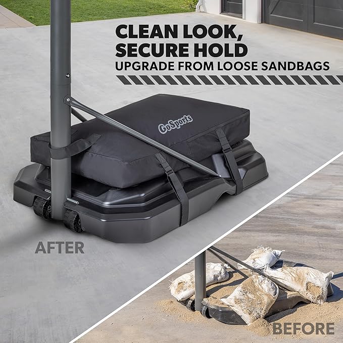 GoSports Basketball Hoop Weight for Base - Stable, Premium, All-Weather Sandbag Cover, Holds Up to 300 lbs - Choose Sand Fill or Water Fill