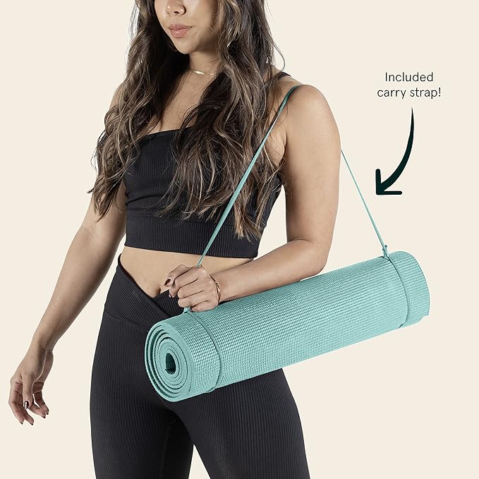 Retrospec Pismo Yoga Mat w/Nylon Strap for Men & Women - Non Slip Exercise Mat for Yoga, Pilates, Stretching, Floor & Fitness Workouts, .5mm Thick, Easy to Clean