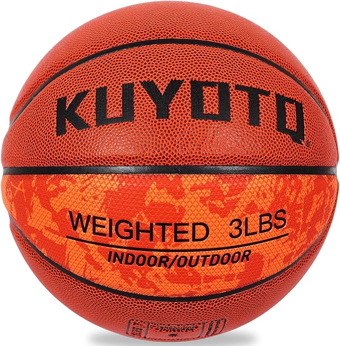 KUYOTQ 3LBS/3.3LBS/2.2LBS Weighted Heavy Training Basketball 29.5/28.5" in and Outdoor Improving Handling Dribbling Passing Rebounding Skill Composite Size 7/6 Weighted Training Basketball Equipment