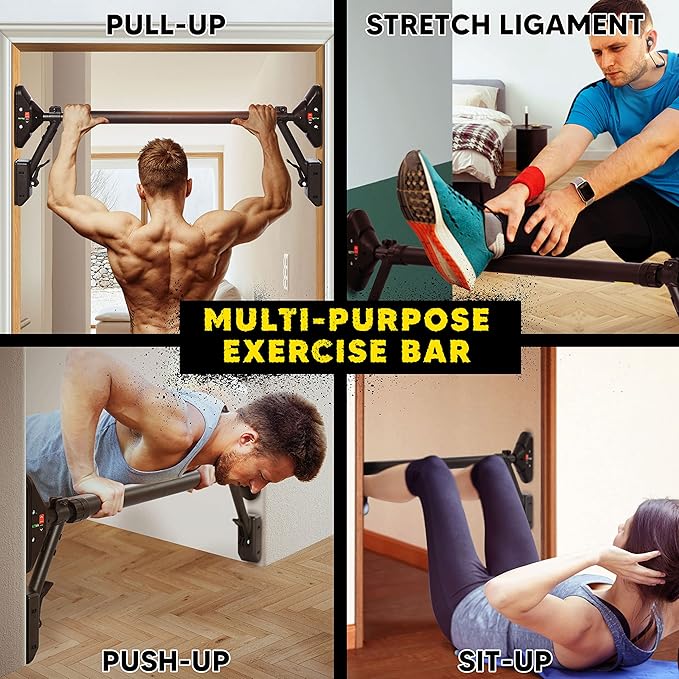 Pull Up Bar/Chin up bar Upper Body Workout Bar | Super load-bearing, Dual Security Locking Fitness Strength Training Equipment