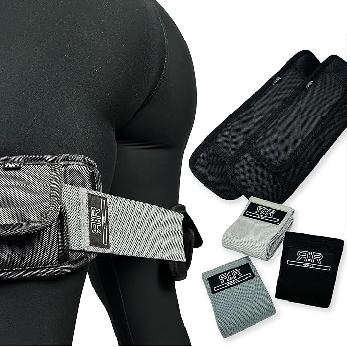 BADONKA Band Protective Sleeves for Booty Bands - Includes 3 Optional Fabric or Latex Resistance Loops - 3 Resistance Levels - Glute & Leg Workout Bands for Women & Men
