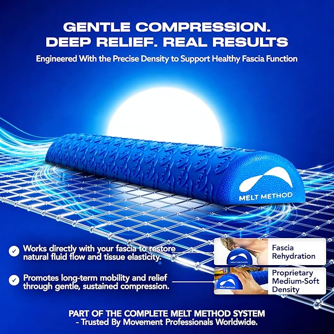 MELT Method 36 Inch Half Foam Roller for Back w/FasciaTherapy Technology - Low Density Soft Foam Roller for Physical Therapy - Half Round & Soft - Great for Pilates & Gentle Muscle Recovery