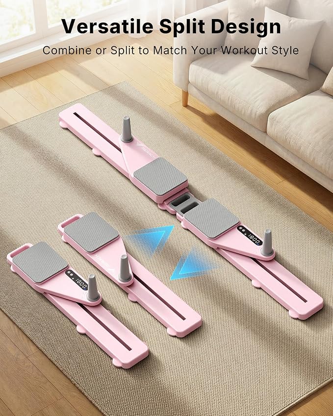 MERACH Pilates Board, Pilates Reformer Set with Timer and Resistance Bands, Portable Pilates Equipment for Home Workout, Ab Core Trainer Pilates Kit for Women and Beginners