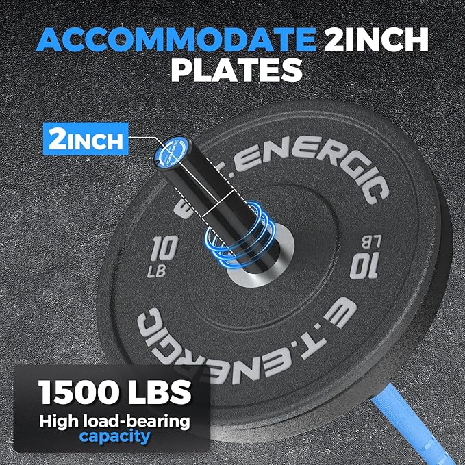 7ft Olympic Barbell Bar 45LB Load 1500lbs Capacity Available, for Gym Home Exercises, Weightlifting, Powerlifting for 2" Olympic Plates