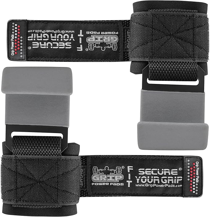 Weight Lifting Rod Hooks Heavy Duty Wrist Wraps Power Weight Lifting Training Gym Grips Straps Set of 2