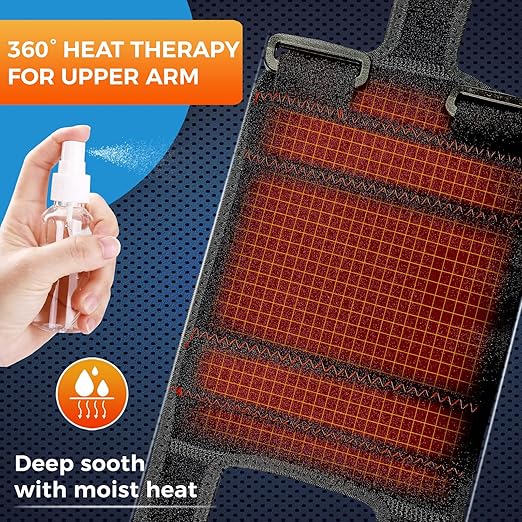 sticro Upper Arm Heating Pad for Bicep Tendonitis Pain Relief, Heated Arm Wrap for Biceps & Triceps Muscle Strains, Adjustable Bicep Brace with 3 Heat & 5 Timers Settings for Men/Women (L/XL)