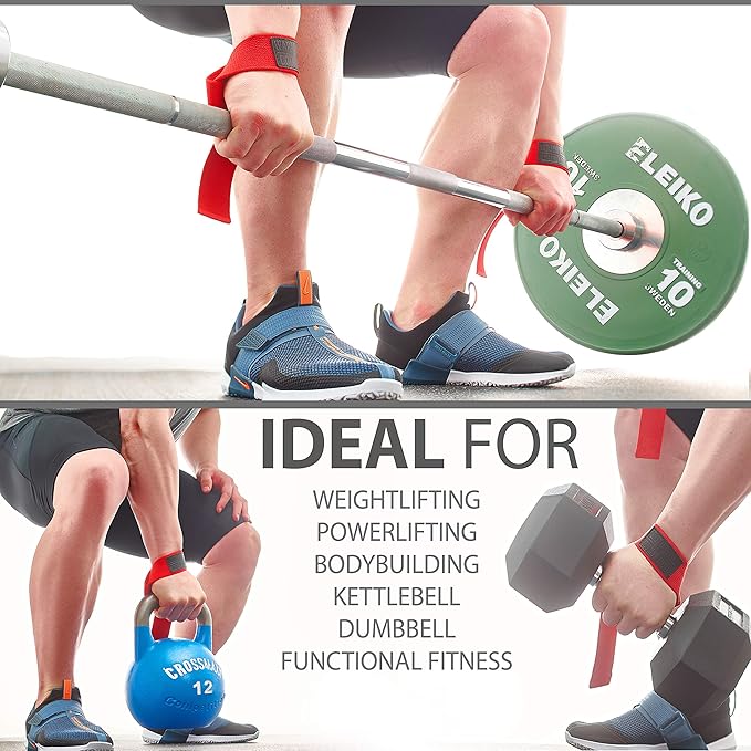WARM BODY COLD MIND Lasso Lifting Wrist Straps for Cross Training - Rated at 770 lb - Hand Wraps for Olympic Weightlifting, Powerlifting, Weight Lifting, Bodybuilding Strength Deadlift Gym Bar, Cotton