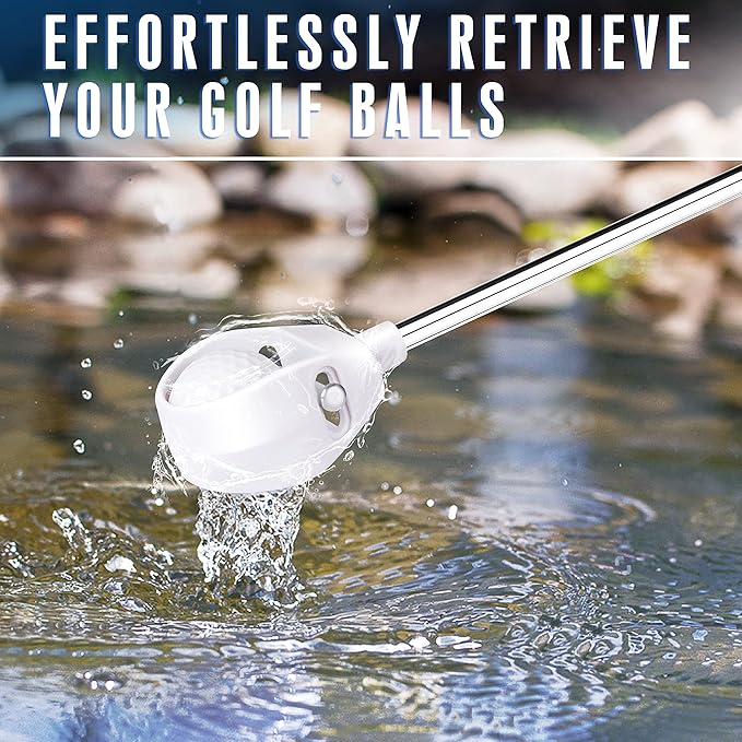 CHAMPKEY Upgraded Auto-Locking Golf Ball Retriever Performance Version - Thicken Telescopic Shaft Golf Ball Picker - High Durability and Stability Golf Retriever
