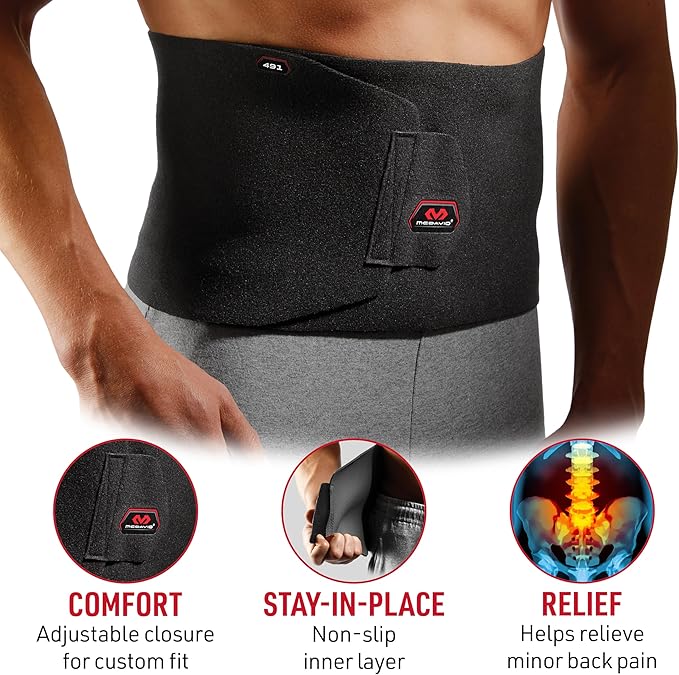 McDavid Sweat Band & Waist Trimmer Belt for Men, Back Support, Improves Posture During Workouts, Waist Trainer For Men