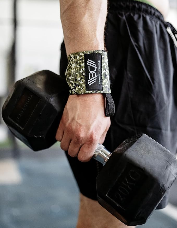 WARM BODY COLD MIND - Weightlifting Wrist Wraps for Cross Training, Powerlifting, Deadlift, Gym, Workout, Exercises & Fitness, Heavy-Duty Wrist Support, Thumb Loop