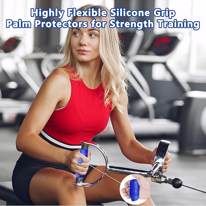 Silicone Gym Grips for Weight Lifting,Workout Gloves for Women Men Alternative,Anti Slip Gym Workout Grip,Rubber Gym Hand Grips-Weightlifting Grips Pad for Barbell,Pull Up,Ryptfit,Training