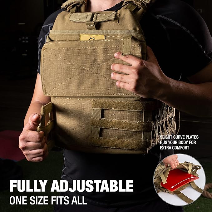 Amstaff Tactical Weighted Vest - Adjustable Weight Vests - Versatile Wearable Vest for Fitness Workouts, Strength and Endurance Training, Running