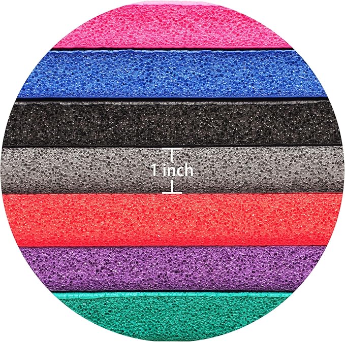Signature Fitness 71x24 Inches Extra Thick Yoga Mat 1-Inch High-Density Foam – Roll-Up Exercise Pad with Double-Sided Non-Slip Surface and Carrying Strap for Pilates and Home Workouts, Multiple Colors