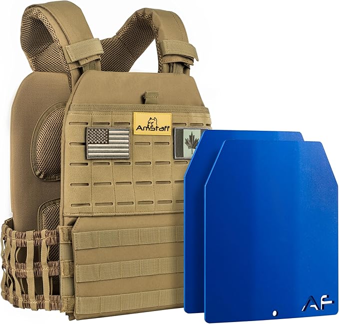 Amstaff Tactical Weighted Vest - Adjustable Weight Vests - Versatile Wearable Vest for Fitness Workouts, Strength and Endurance Training, Running