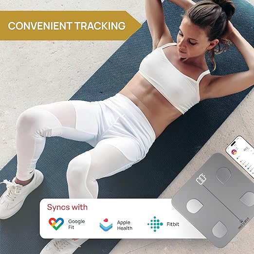 INEVIFIT Smart Body Fat Scale, Highly Accurate Bluetooth Digital Bathroom Body Composition Analyzer, Measures Weight, Body Fat, Water, Muscle, Visceral Fat & Bone Mass for Unlimited Users