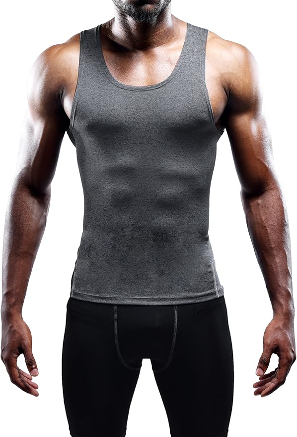 NELEUS Men's 3 Pack Athletic Compression Under Base Layer Sport Tank Top