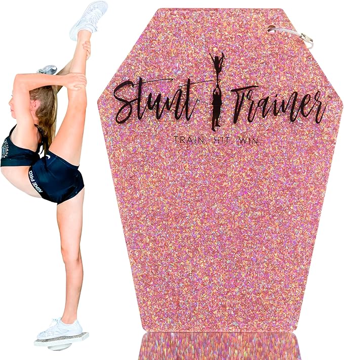 Pink Stunt Trainer – Cheerleading Flyer Balance Board for Stunt Practice | Improve Core Strength, Stability & Body Control | Compact Training Tool for Flyers of All Levels