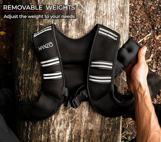 HANZO - Adustable Running Weight Vest Premium Weighted Vest for Running, Workouts, Fitness Training Hiking, Workout Running Vest with Easy Washing
