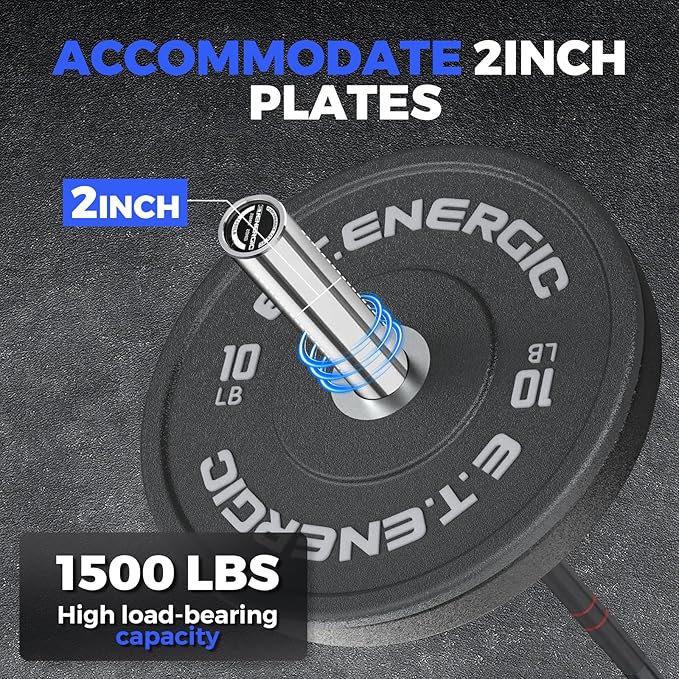 7ft Olympic Barbell Bar 45LB Load 1500lbs Capacity Available, for Gym Home Exercises, Weightlifting, Powerlifting for 2" Olympic Plates