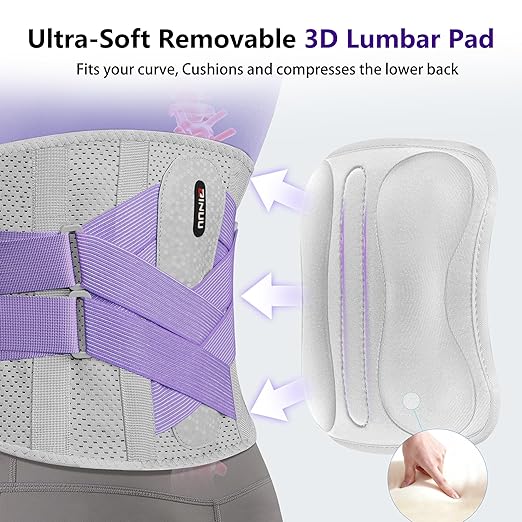 Dual X-Back Brace for Lower Back Pain Women, 8X Powerful Lumbar Support Belt with Bionic Support System, Breathable Mesh Design, Adjustable Back Support Belt with 3D Lumbar Pad for Sciatica, Heavy Lifting, Work, Gifts for Mom Dad