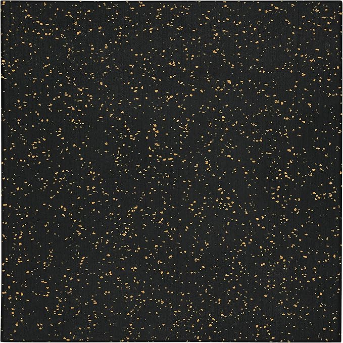 Genaflex Pro Heavy Duty Thick Rubber Gym Floor Tiles High Density Shock Absorbent Laminated Deadlift Mats - 1" Thick X 20" W X 20" L - 2.7 Sq. Ft. (Tan/Black, 40 Tiles - 108 Sq. Ft.)