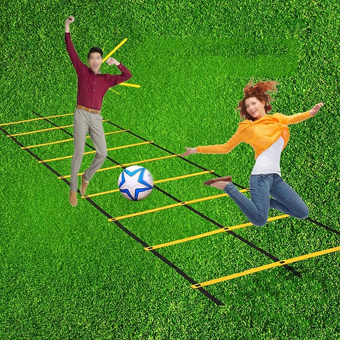 Agility Ladder Adjustable Double Row Agility Ladder,Speed Training Equipment,Football Flexibility Training Jumping,for Outdoor Athletic Footwork, Sports Drills(Size:10M)