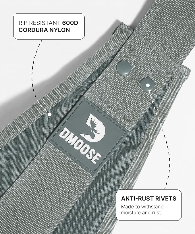 DMoose Fitness Hanging Ab Straps for Pull Up Bar & Core Strength Training - Soft Padded Exercise Straps for Ab Swing & Leg Raises, Hang Bar Strap with 2 Steel Carabiners - Abs Equipment for Home & Gym